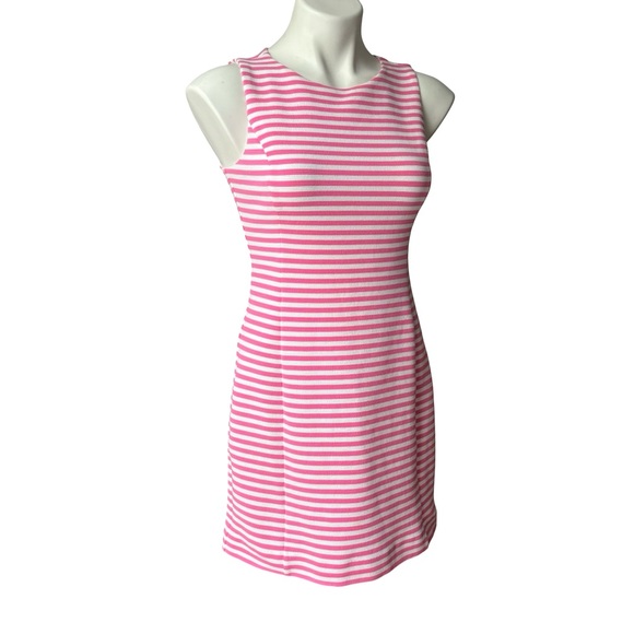 Lilly Pulitzer Whiting Hotty Pink Ottoman Stripe Cut Out Jersey Shift Dress,Sz 6 - Picture 6 of 15